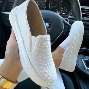 White Snake Texture Sneaker
